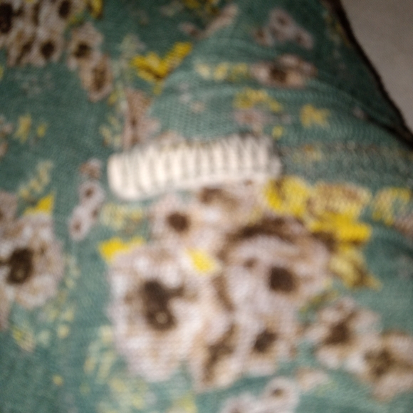 Free People Green Floral Semi Sheer Tunic Tank Top Medium - Picture 4 of 7